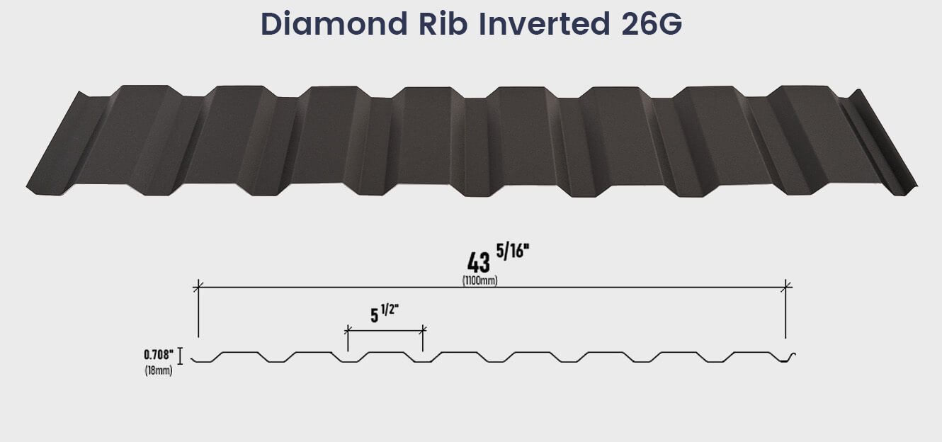 Diamond Rib Inverted roofing profile
