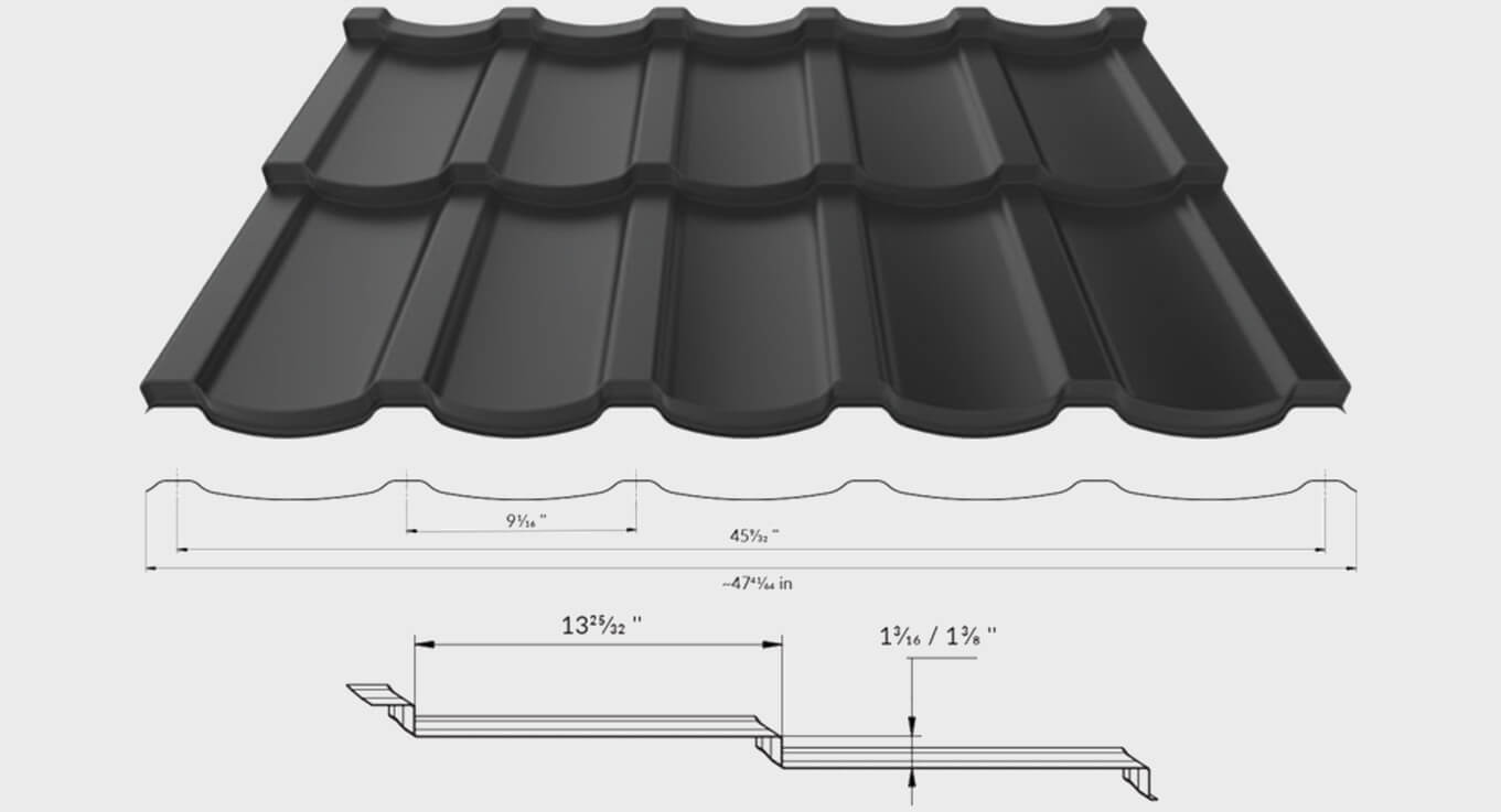 Whistler European Slate Tile in Steel Panel