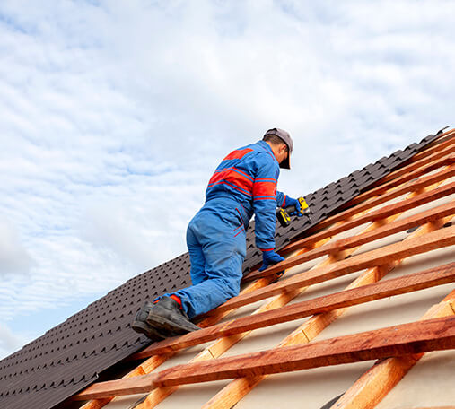 Residential metal roofing installation in progress